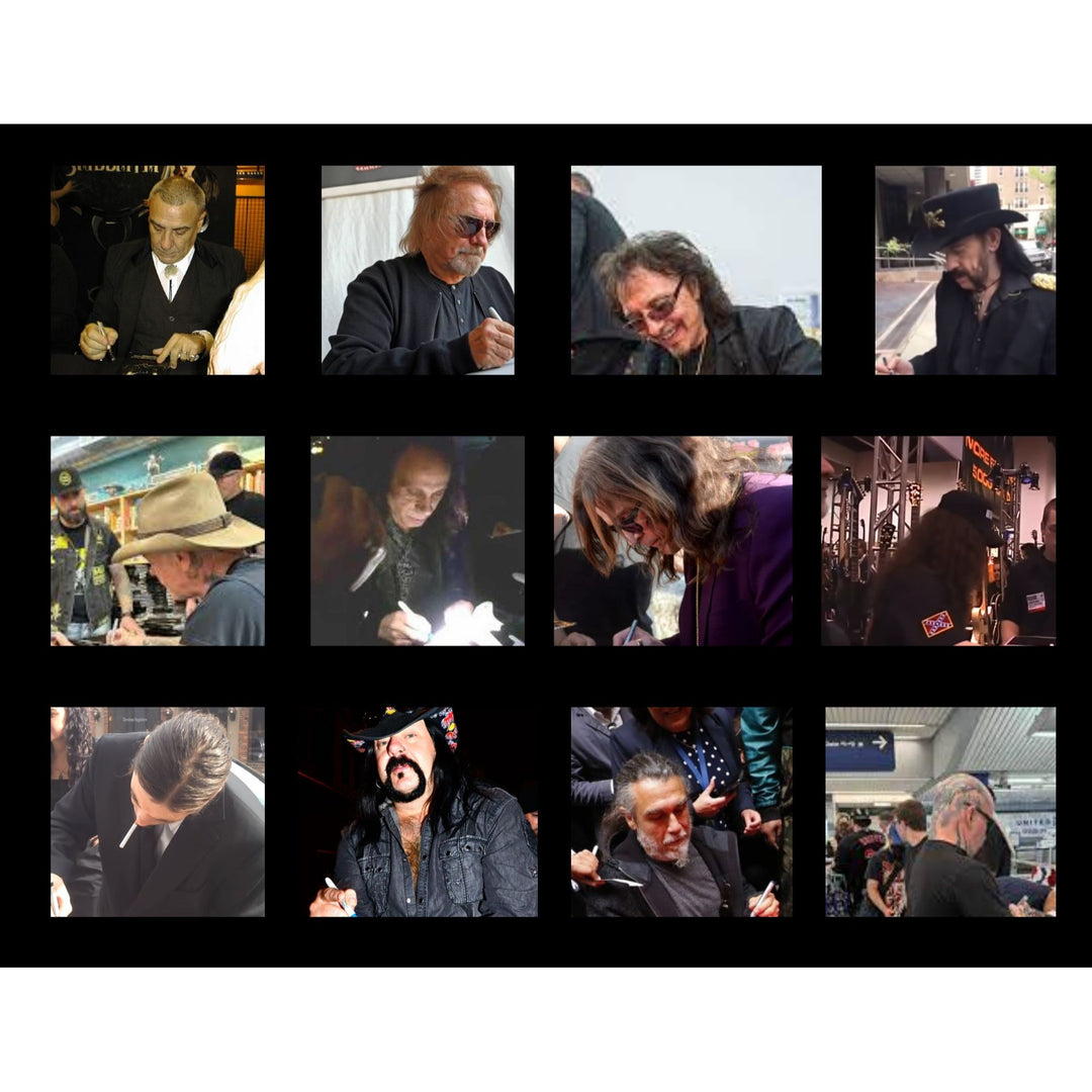 Heavy Metal Legends Black Sabbath, Metallica, Pantera, Slayer, Judas Priest, cymbal signed with proof