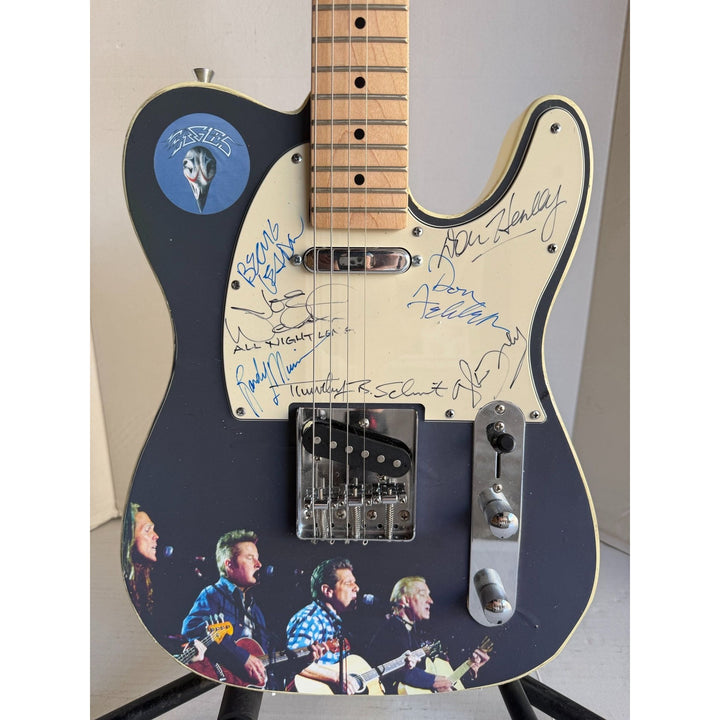 The Eagles Don Henley Glen Frey Timothy B. Schmit Don Felder Joe Walsh Bernie Leadon Randy Meisner one of a kind electric guitar signed with.