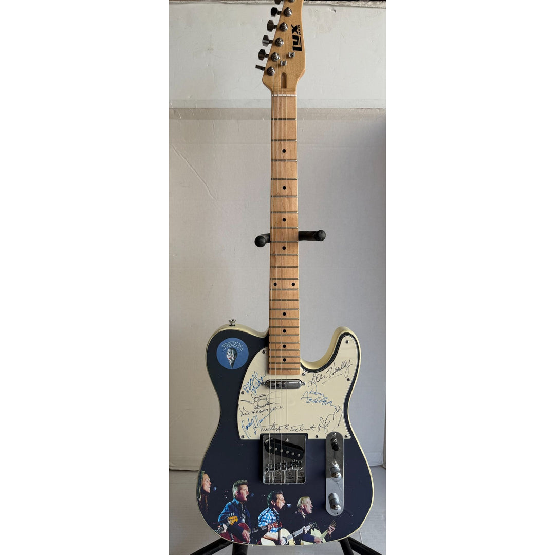 The Eagles Don Henley Glen Frey Timothy B. Schmit Don Felder Joe Walsh Bernie Leadon Randy Meisner one of a kind electric guitar signed with.