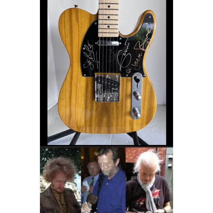 Cream Eric Clapton Ginger Baker Jack Bruce Telecaster electric guitar signed with proof