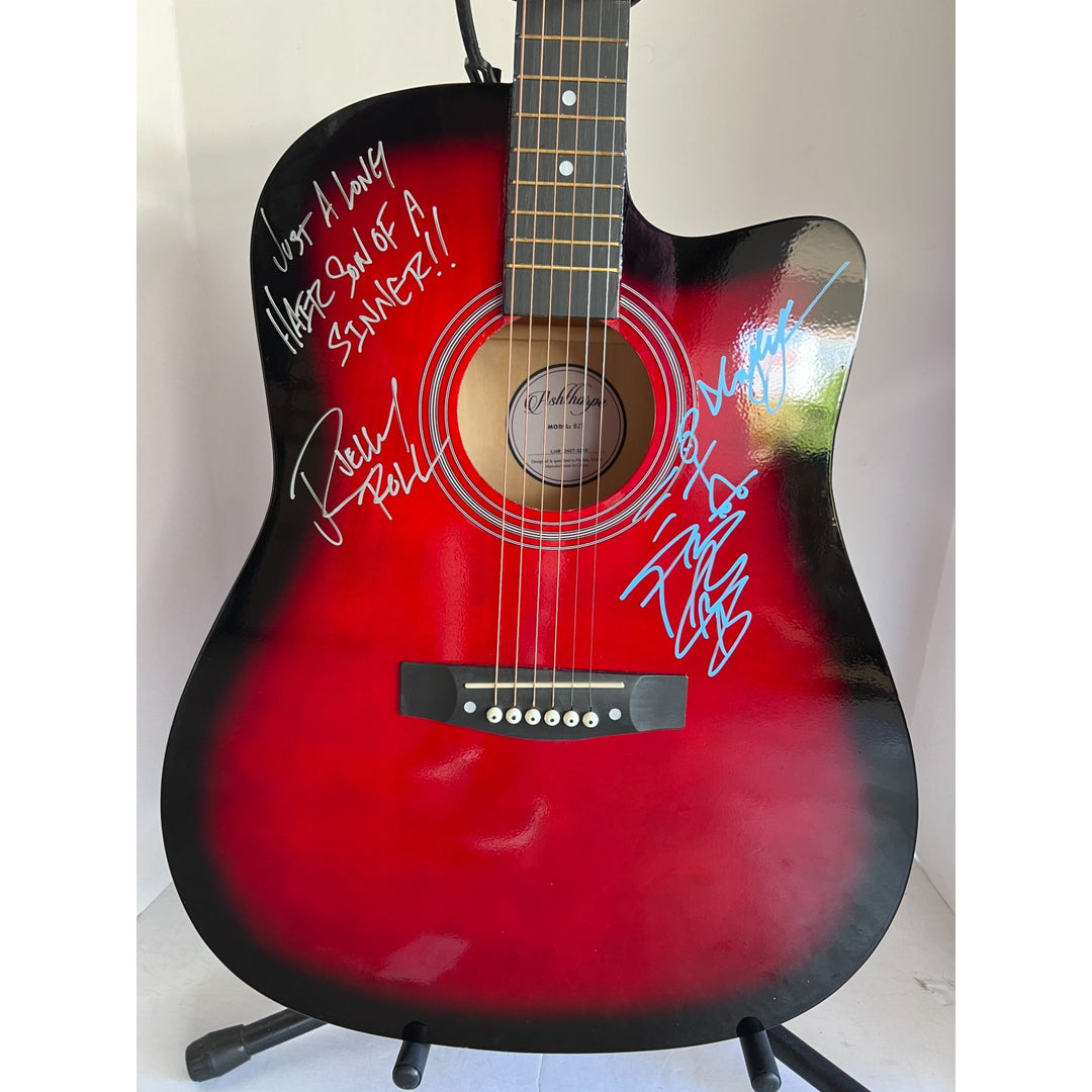 Jelly Roll signed "SON OF A SINNER" Hanswritten Lyric & Post Malone 38' acoustic guitar signed with proof