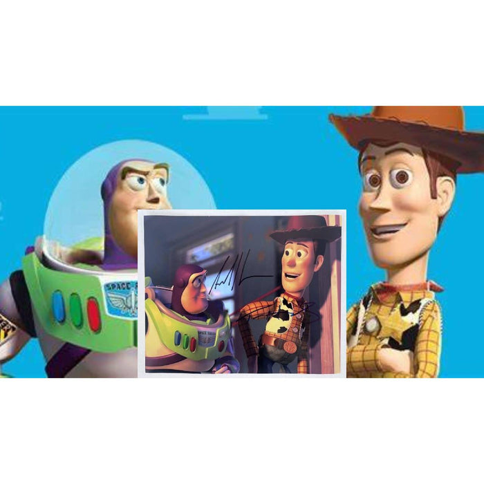 Toy Story Tom Hanks "Woody" Tim Allen "Buzz Lightyear" 8x10 photo signed with proof.