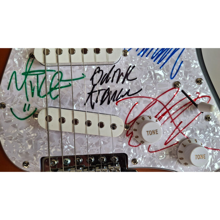 Dirk Lance, Jose Pasillas, Mike Einzinger and Brandon Boyd, Incubus, Fender Stratocaster electric guitar signed with proof