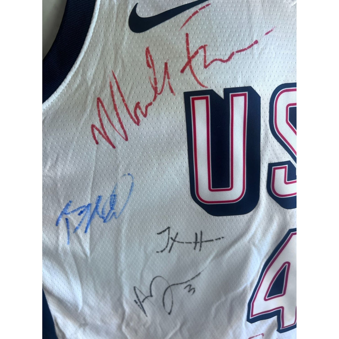 Stephen Curry, Lebron James,Kevin Durant, Anthony Edwards USA 2024 team signed Olympics jersey signed with proof