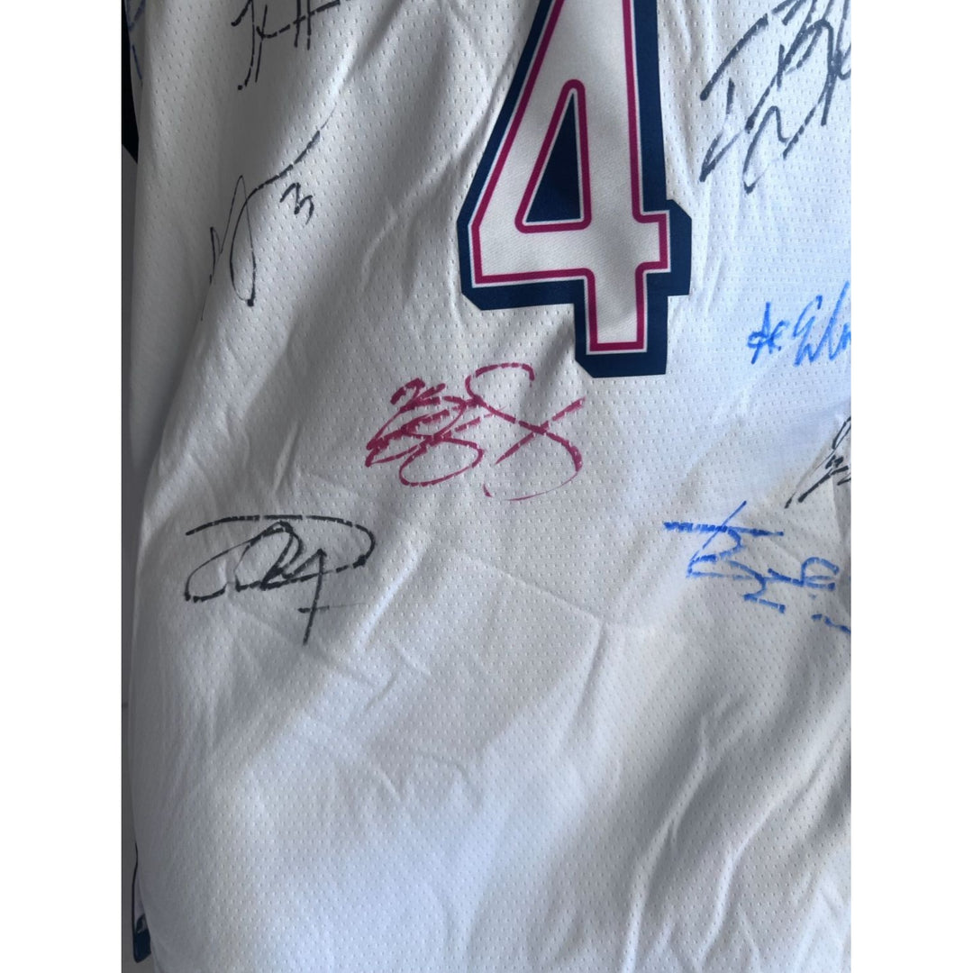 Stephen Curry, Lebron James,Kevin Durant, Anthony Edwards USA 2024 team signed Olympics jersey signed with proof