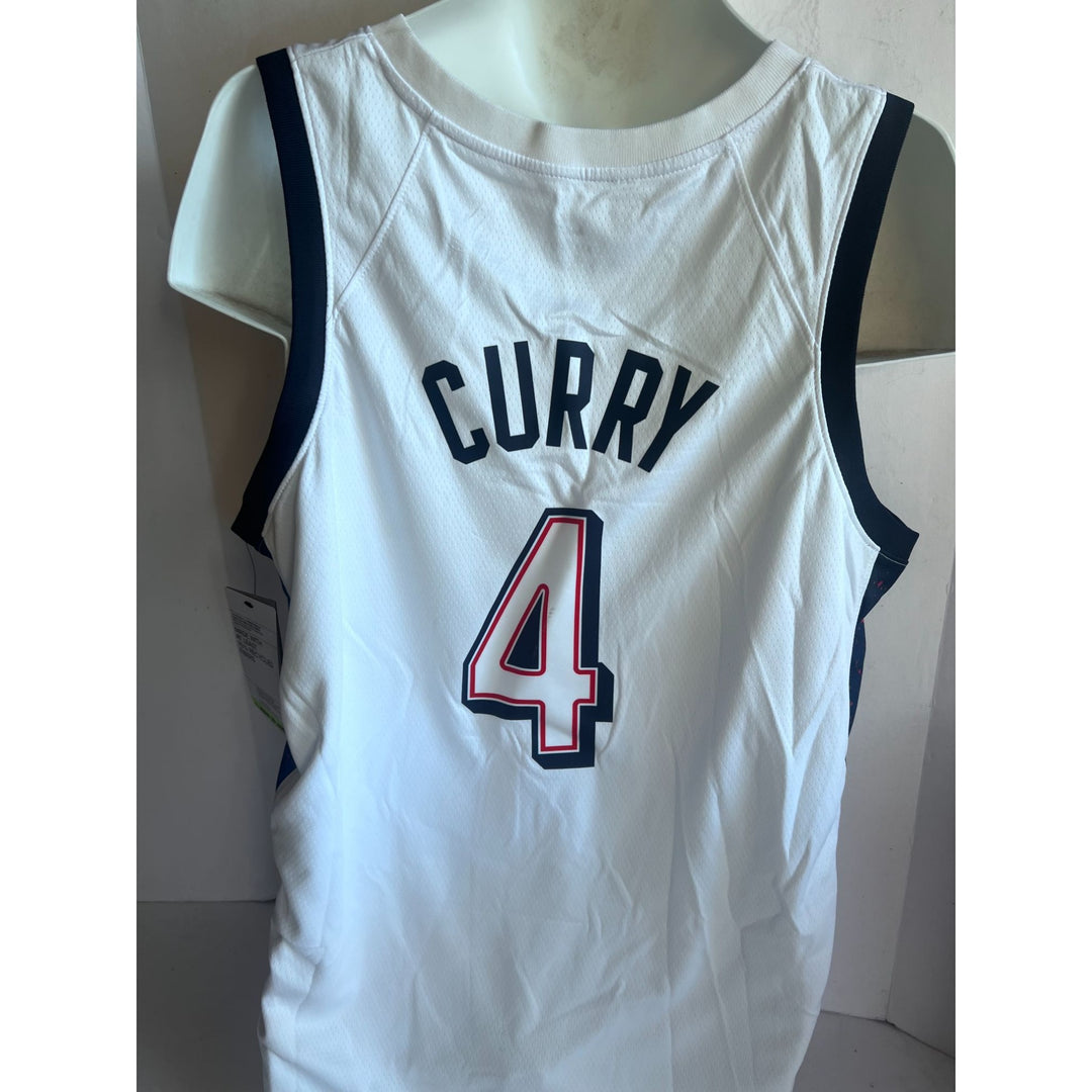 Stephen Curry, Lebron James,Kevin Durant, Anthony Edwards USA 2024 team signed Olympics jersey signed with proof