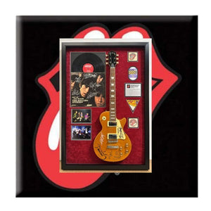 Keith Richards Bill Wyman Mick Jagger.The Rolling Stones les paul full size electric guitar framed and signed with proof