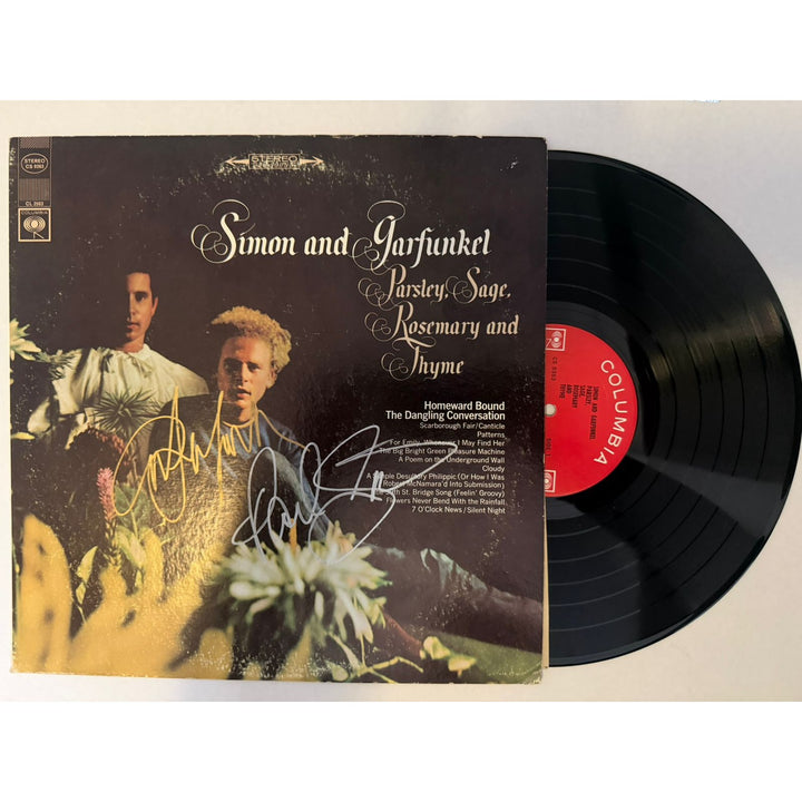 Paul Simon Art Garfunkel "Parsley Sage Rosemary and Thyme" Album signed with proof.