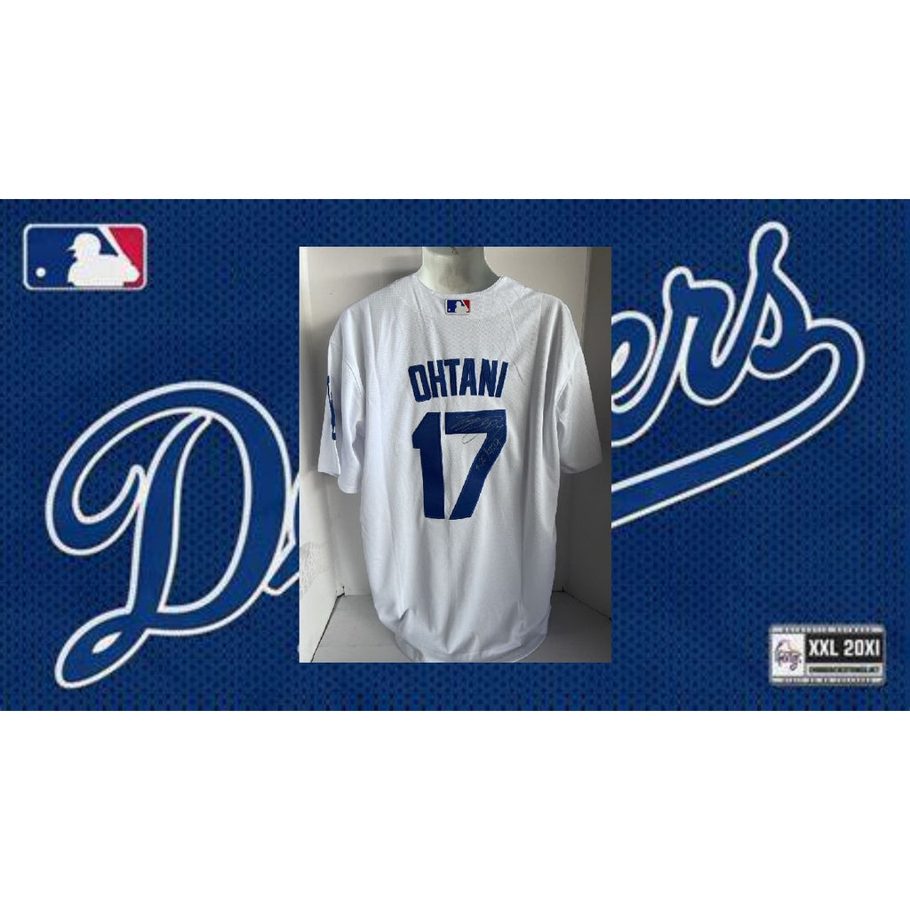 shohei ohtani Los Angeles Dodgers nike jersey signed in english and japanese with proof