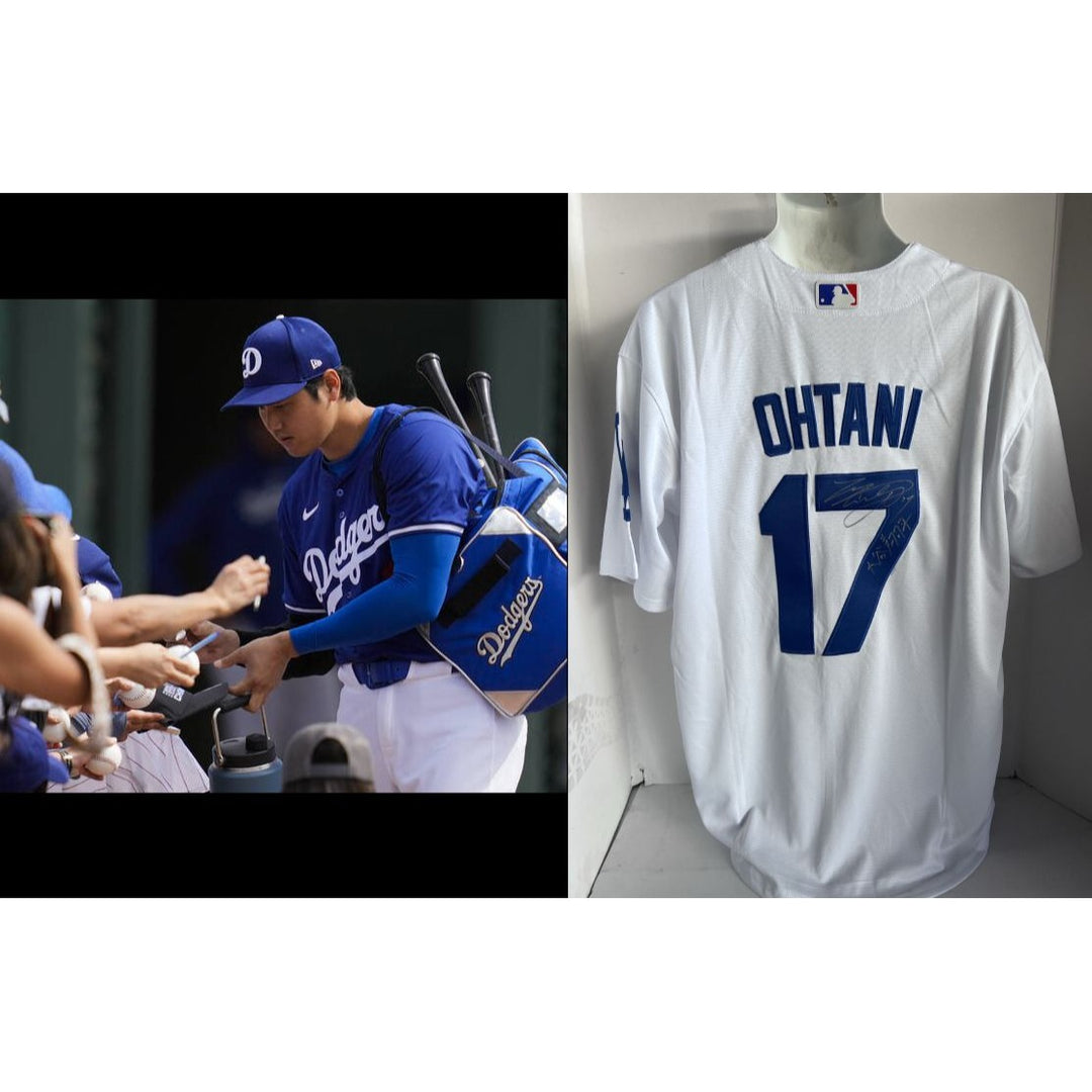 shohei ohtani Los Angeles Dodgers nike jersey signed in english and japanese with proof