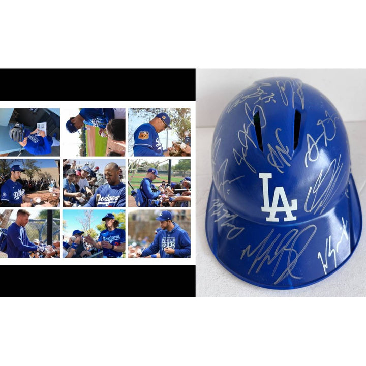 Shohei Ohtani Los Angeles Dodgers batting helmet 2024 team signed with proof