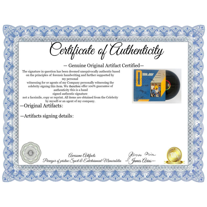 Duran Duran 'Is there something I should know" signed LP with proof