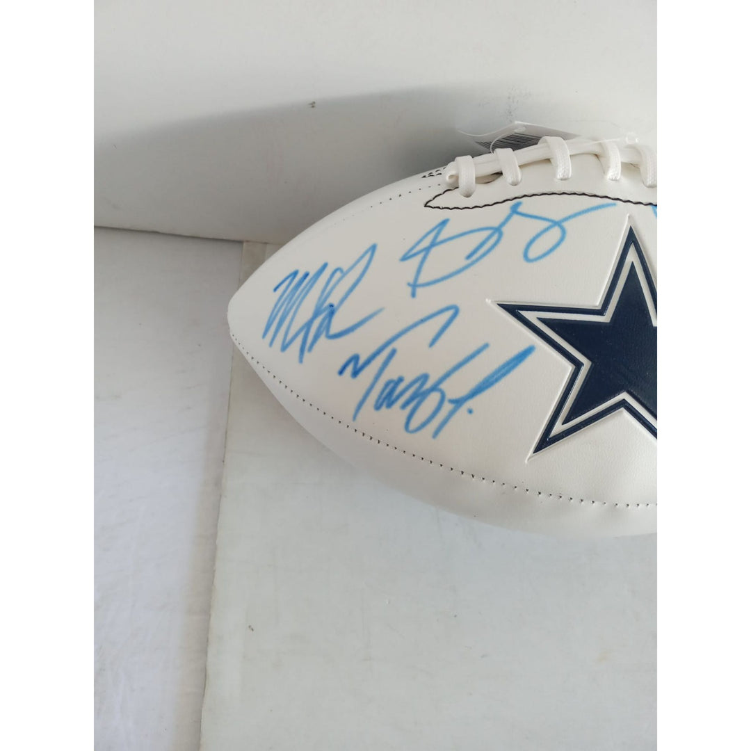 Dallas Cowboys Micah Parsons Dak Prescott Ceedee Lamb Stephon Gilmore Robert Woods Tony Pollard full size football signed with proof