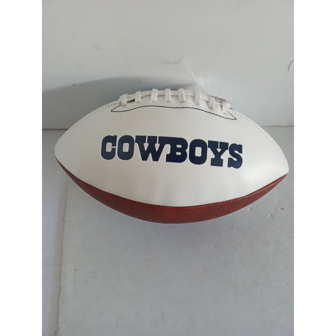 Dallas Cowboys Micah Parsons Dak Prescott Ceedee Lamb Stephon Gilmore Robert Woods Tony Pollard full size football signed with proof