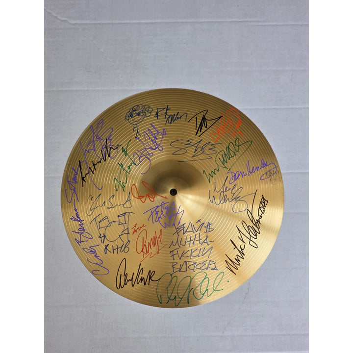 Legendary drummers Ringo Starr Neil Peart Ginger Baker Phil Collins 16-in Cymbal signed with proof.