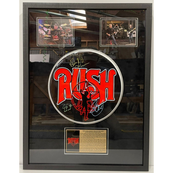 Legendary drummers Ringo Starr Neil Peart Ginger Baker Phil Collins 16-in Cymbal signed with proof.
