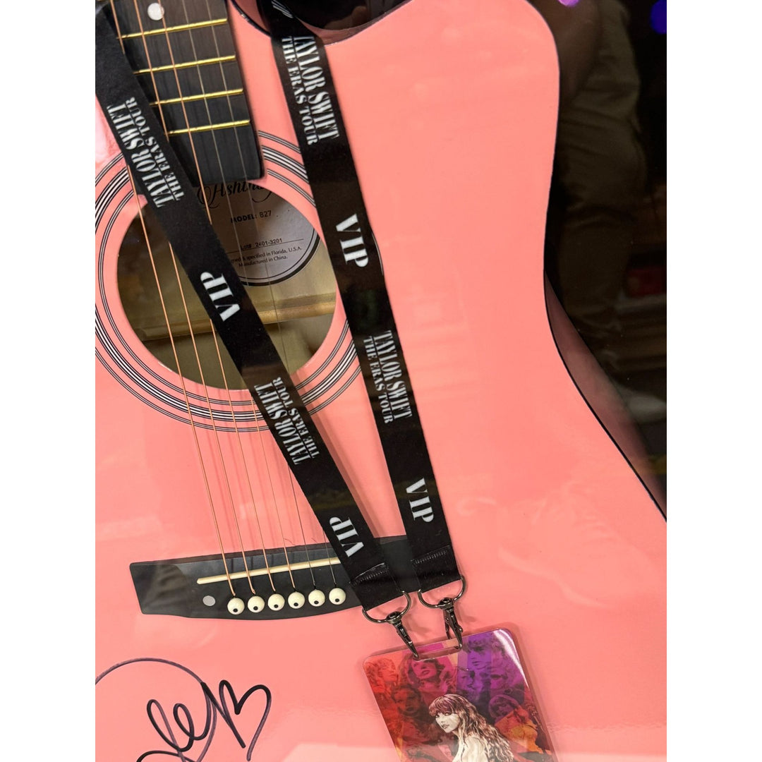 Taylor Swift the ultimate frame custom shadow box acoustic guitar signed with VIP passes and proof