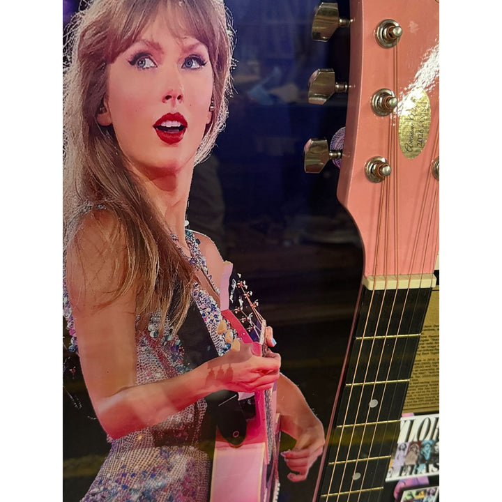 Taylor Swift the ultimate frame custom shadow box acoustic guitar signed with VIP passes and proof