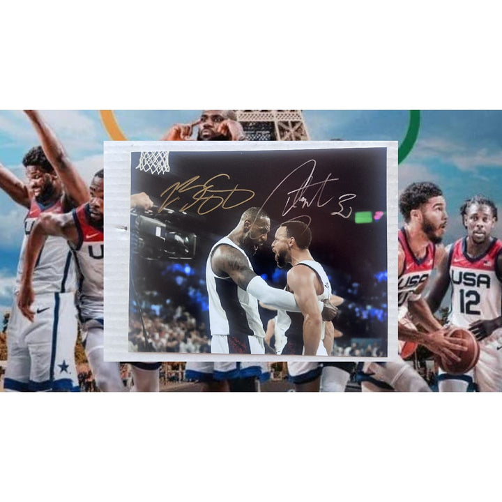 Stephen Curry and LeBron James 2024 Team USA 8x10 photo signed with proof