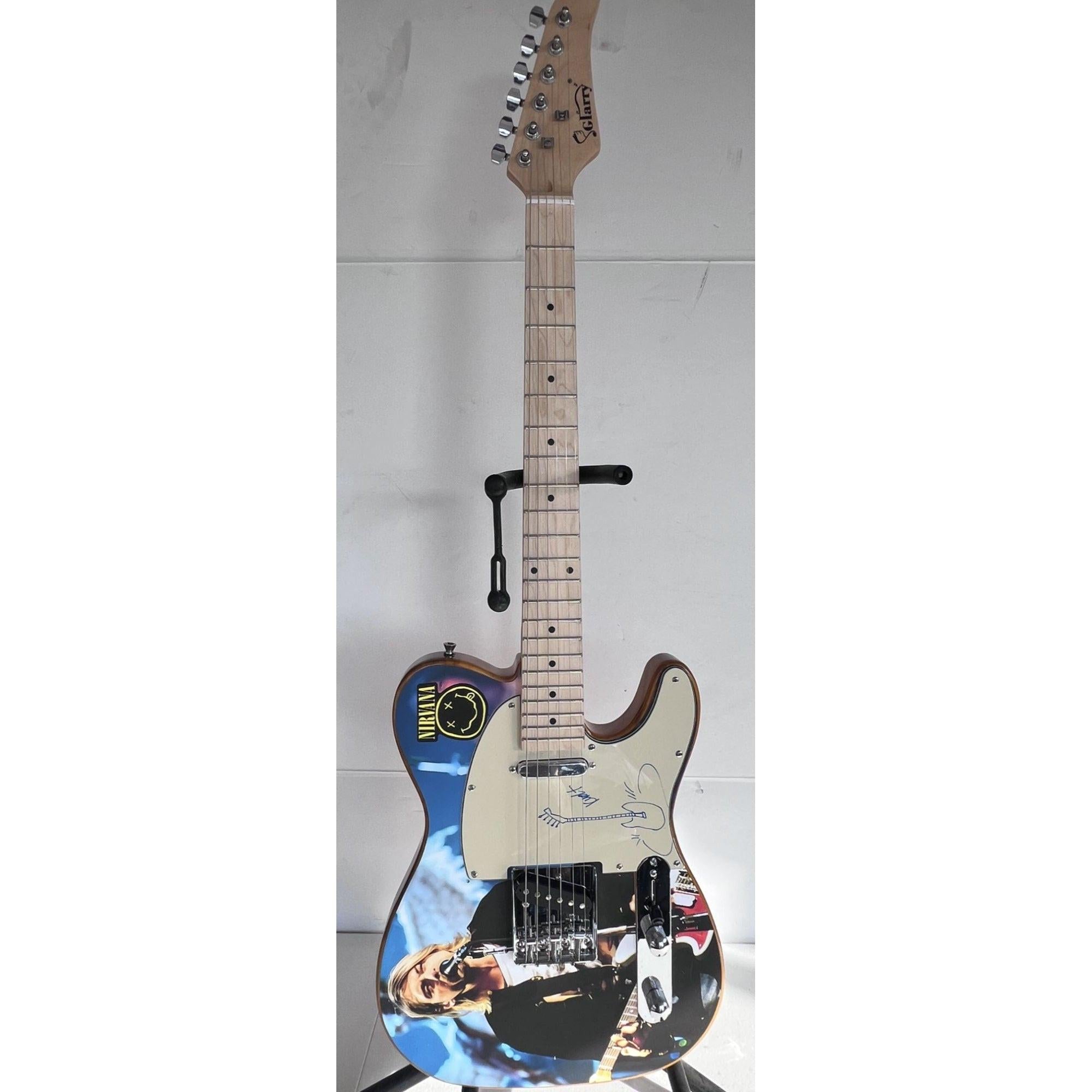 Nirvana Kurt Cobain telecaster electric guitar signed with proof