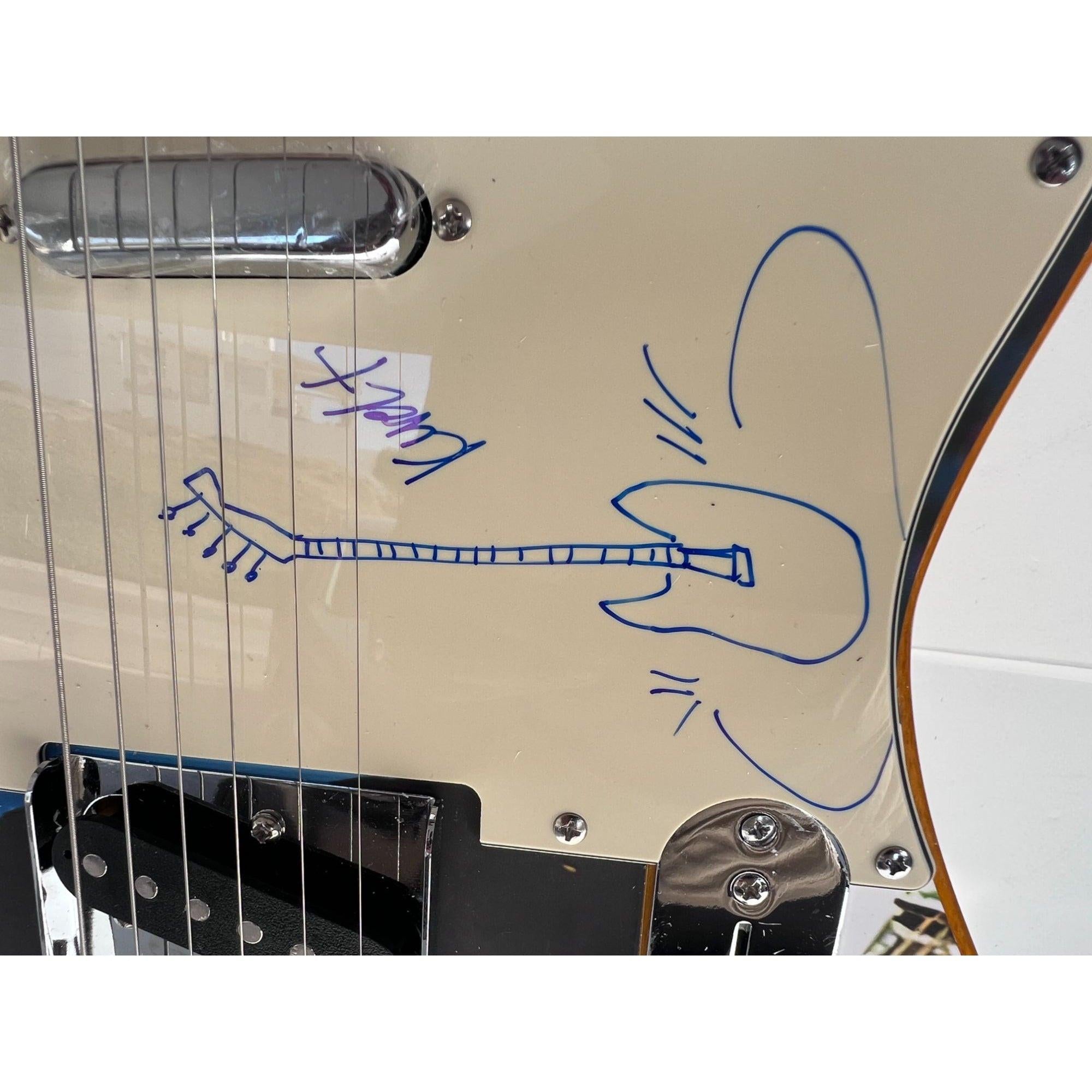 Nirvana Kurt Cobain telecaster electric guitar signed with proof