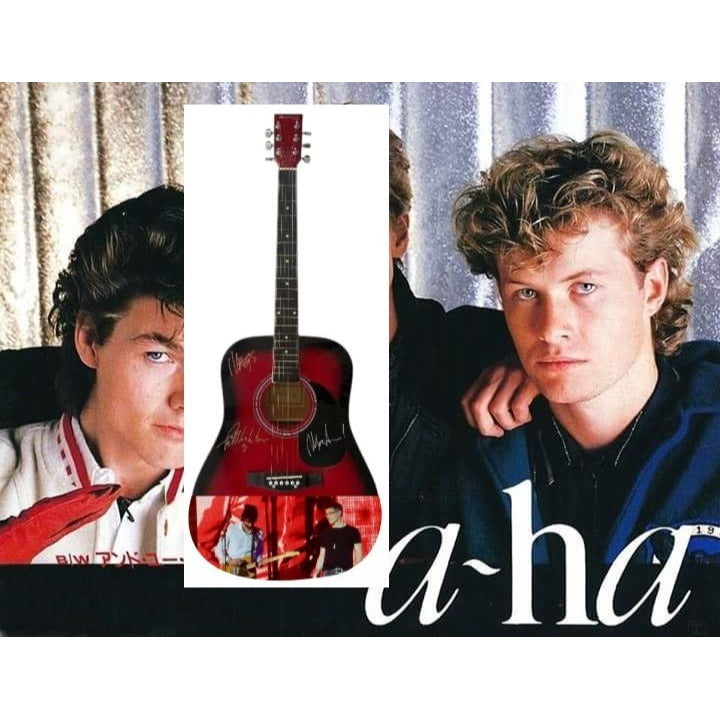 Aha One of a Kind full size acoustic guitar signed with proof.