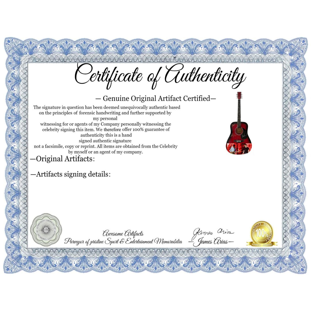 Aha One of a Kind full size acoustic guitar signed with proof.