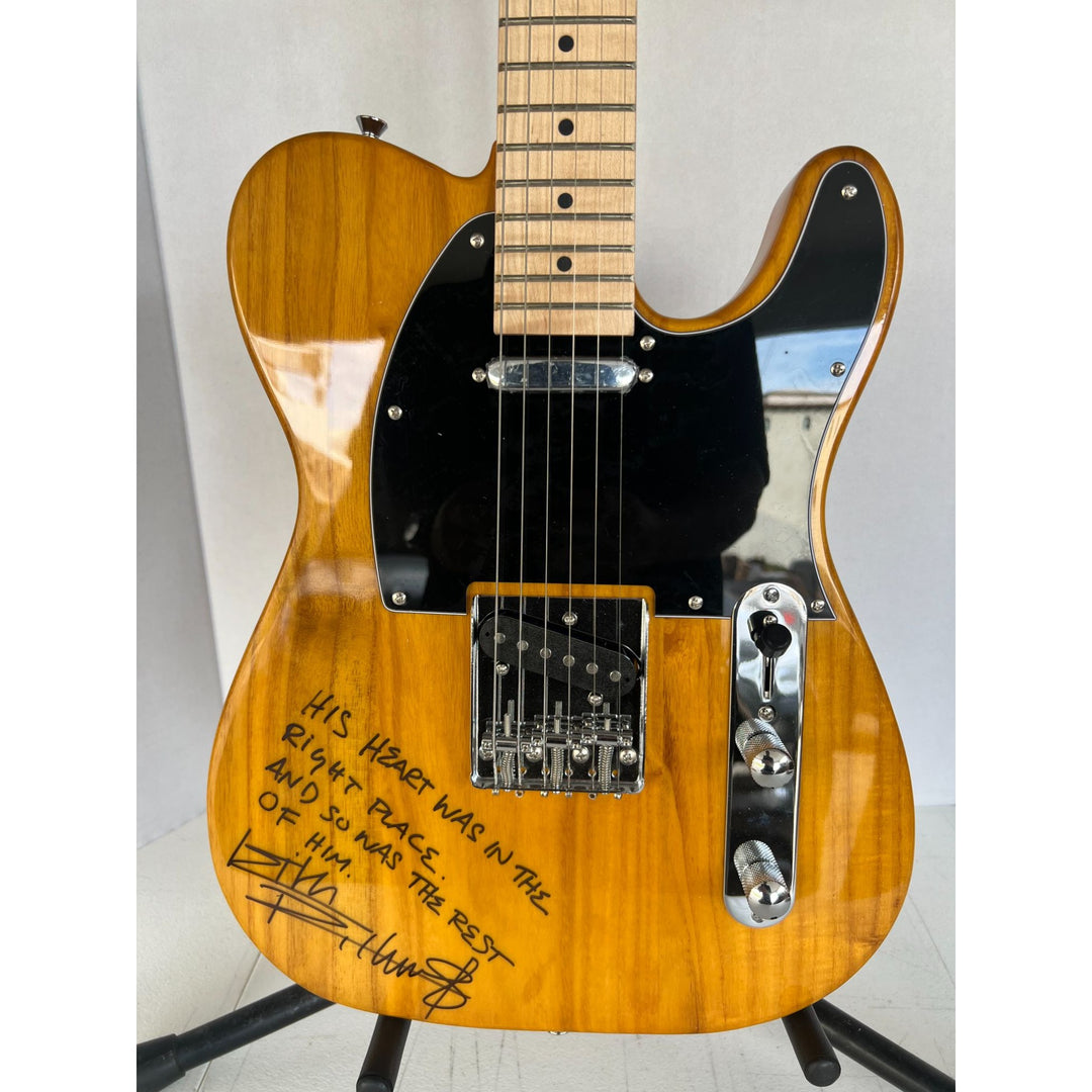 Keith Richards signed and inscribed  wood grain Telecaster electric guitar signed with proof.