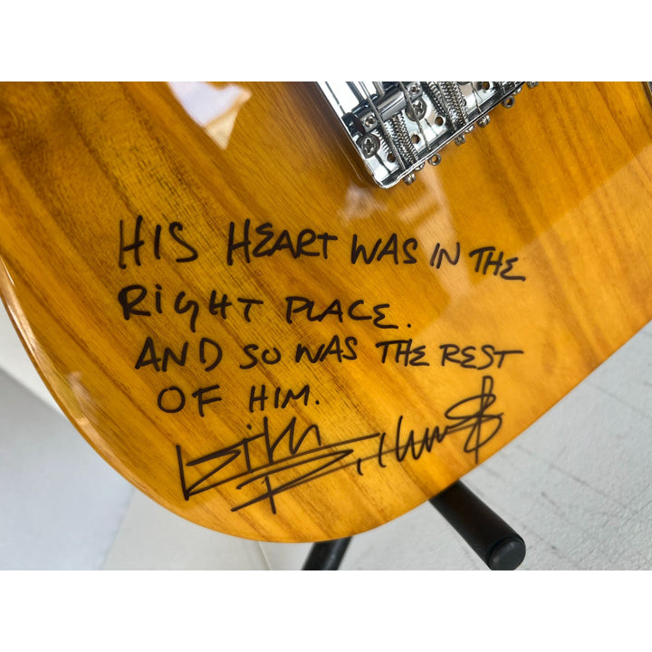 Keith Richards signed and inscribed  wood grain Telecaster electric guitar signed with proof.