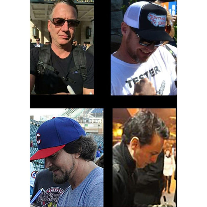 Eddie Vedder, Stone Gossard, Matt McCready, Matt Cameron, Jeff Amen, Pearl Jam, Fender Stratocaster Squier electric guitar signed with proof