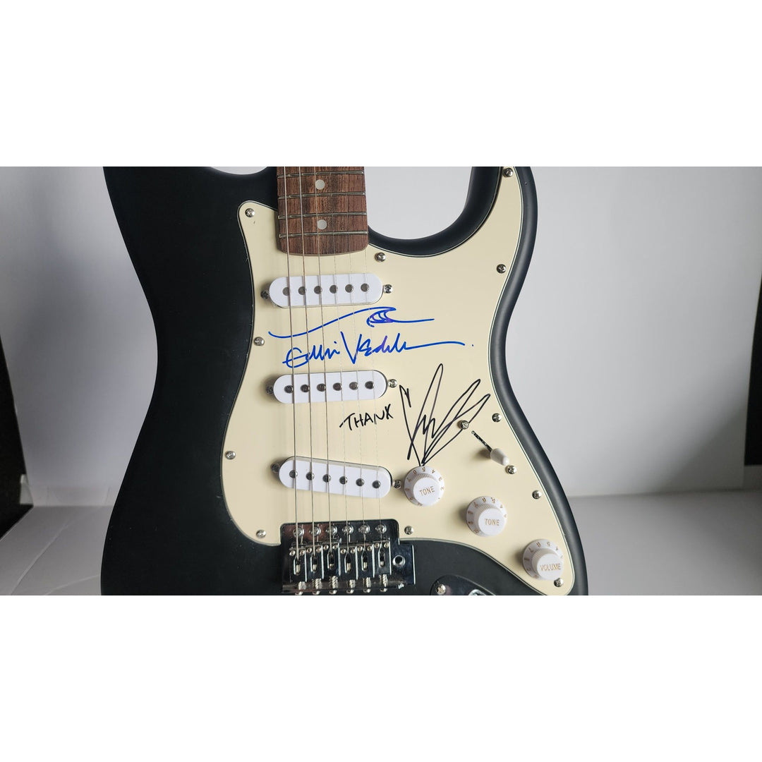 Eddie Vedder Pearl Jam and Chric Cornell Soundgarden, Fender Stratocaster electric guitar signed with proof