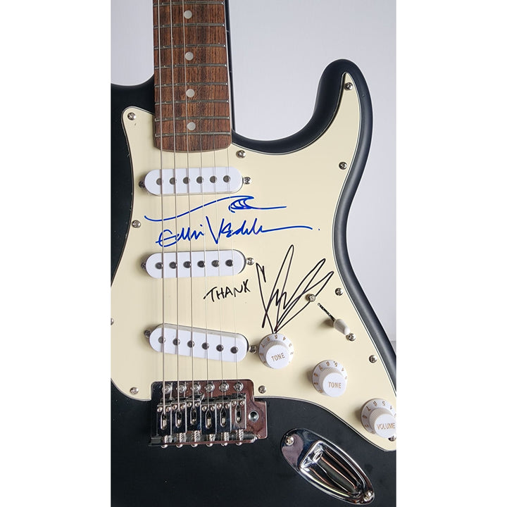 Eddie Vedder Pearl Jam and Chric Cornell Soundgarden, Fender Stratocaster electric guitar signed with proof