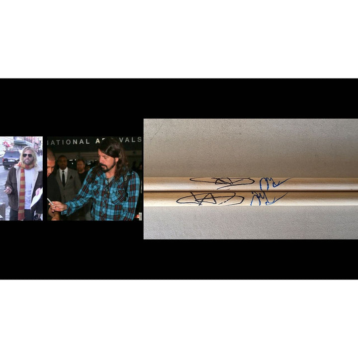 Taylor Hawkins David Grohl Foo Fighters Drumsticks signed with proof.