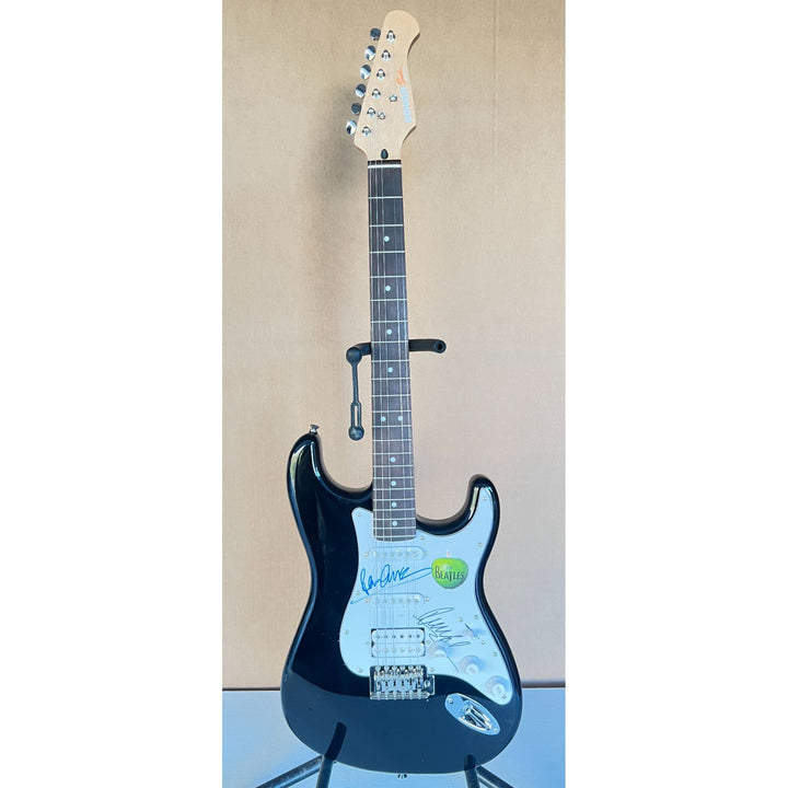 Paul McCartney & Ringo Starr The Beatles full size Stratocaster electric guitar signed with proof
