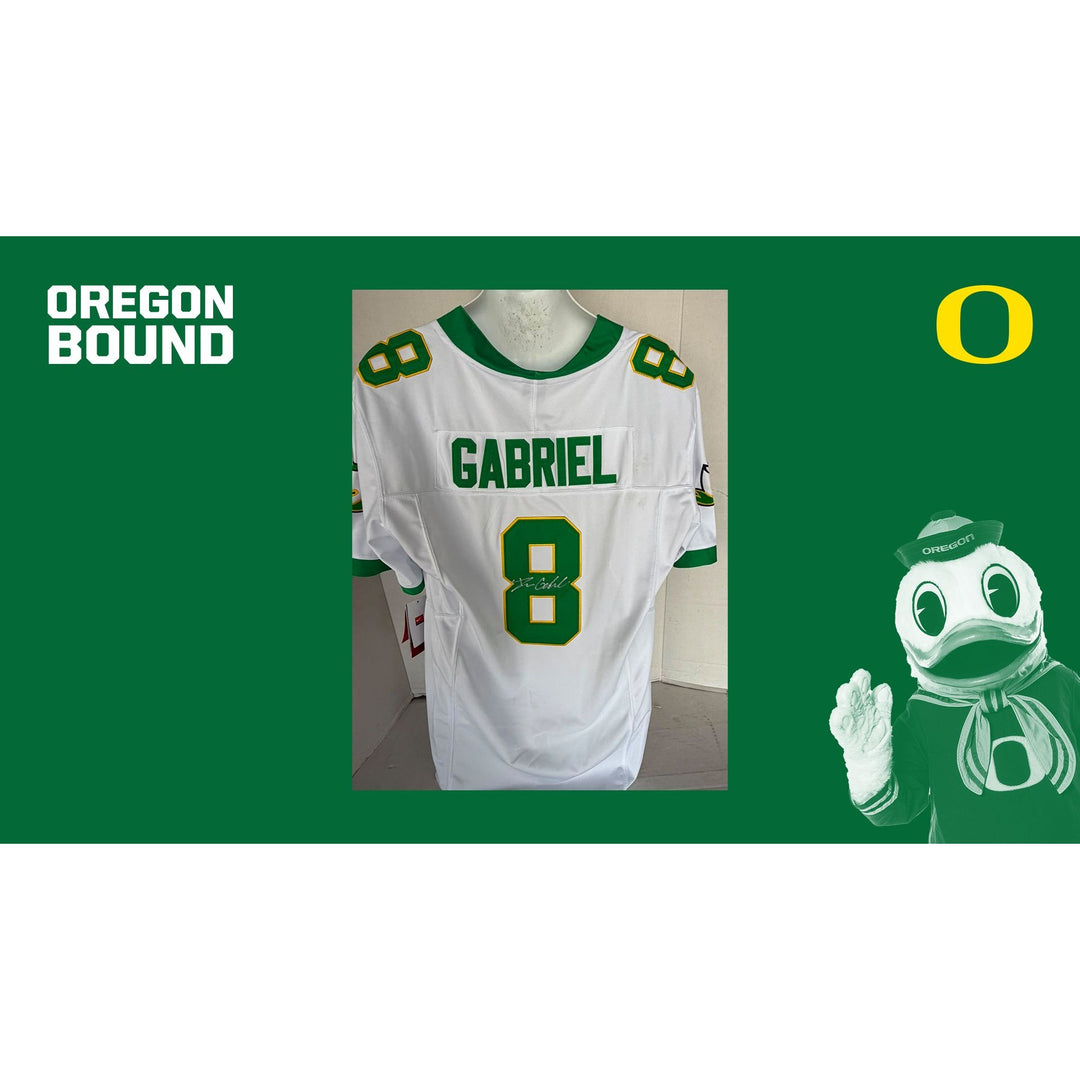 Oregon Ducks Dillon Gabriel Nike xl game model jersey signed with proof.