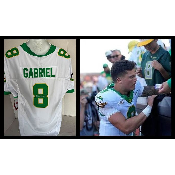 Oregon Ducks Dillon Gabriel Nike xl game model jersey signed with proof.