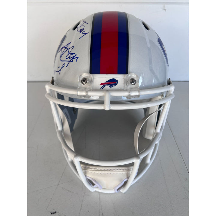 Buffalo Bills Josh Allen Dawson Knox  Khalil Shakir Amari Cooper Gabe Davis James Cook full size helmet signed with proof.