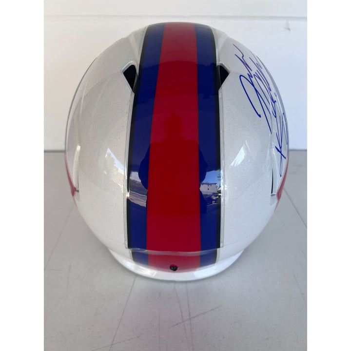 Buffalo Bills Josh Allen Dawson Knox  Khalil Shakir Amari Cooper Gabe Davis James Cook full size helmet signed with proof.
