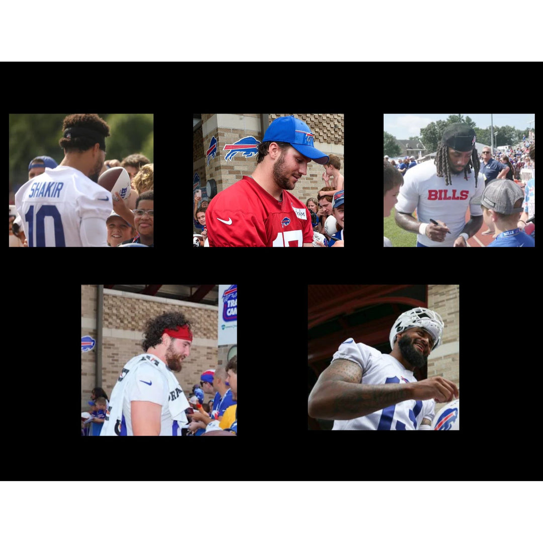 Buffalo Bills Josh Allen Dawson Knox  Khalil Shakir Amari Cooper Gabe Davis James Cook full size helmet signed with proof.