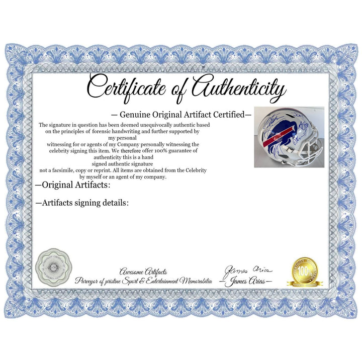 Buffalo Bills Josh Allen Dawson Knox  Khalil Shakir Amari Cooper Gabe Davis James Cook full size helmet signed with proof.