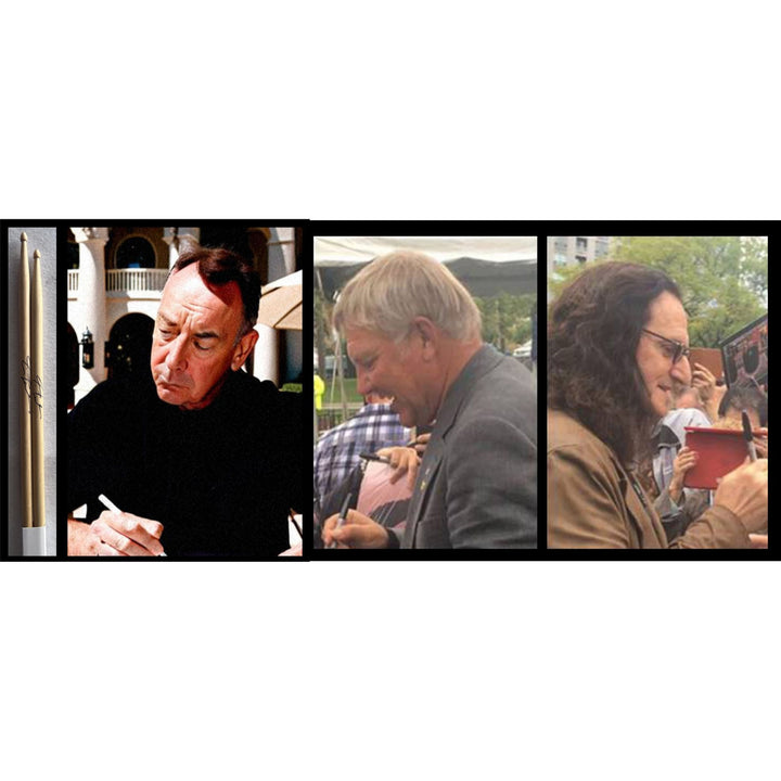 Rush full band Alex, Geddy  (inscription), Neil  Fender telecaster full size electric guitar signed with proof