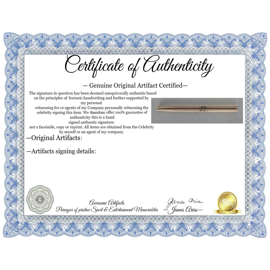 Taylor Hawkins Foo Fighters pair of drumsticks signed with proof