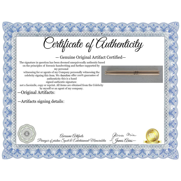 Taylor Hawkins Foo Fighters pair of drumsticks signed with proof