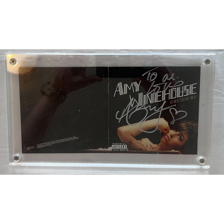 Amy Winehouse original CD Back in Black cover signed with proof