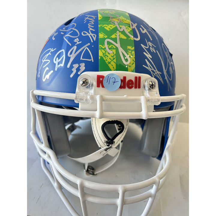 Super Bowl LIX 2025 Philadelphia Eagles pro game model helmet team signed with 40 plus signatures & signing proof .