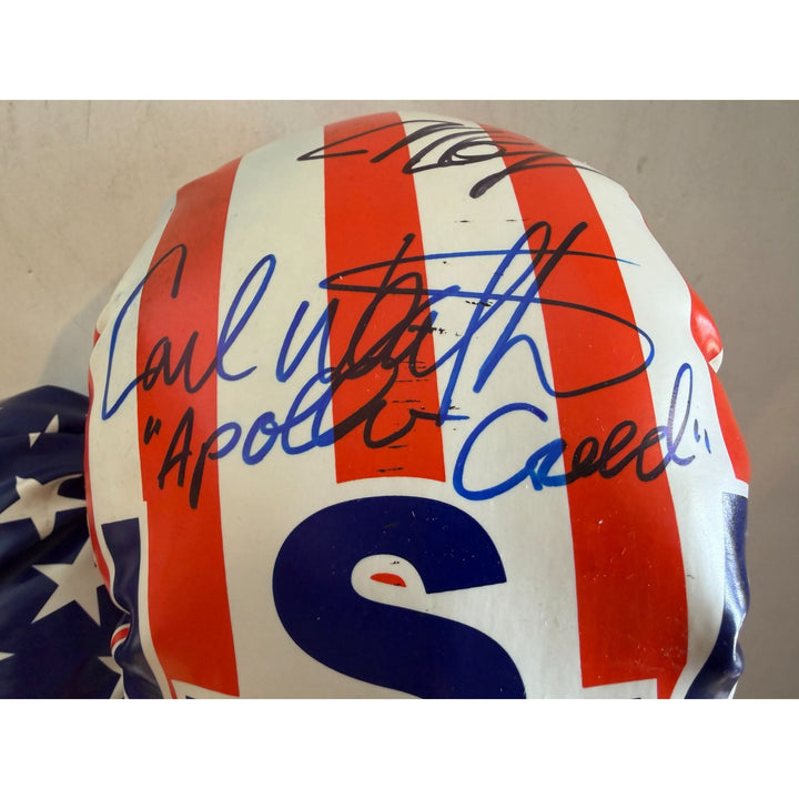 Sylvester Stallone, Carl Weathers, Michael B. Jordan USA full size boxing glove signed with proof
