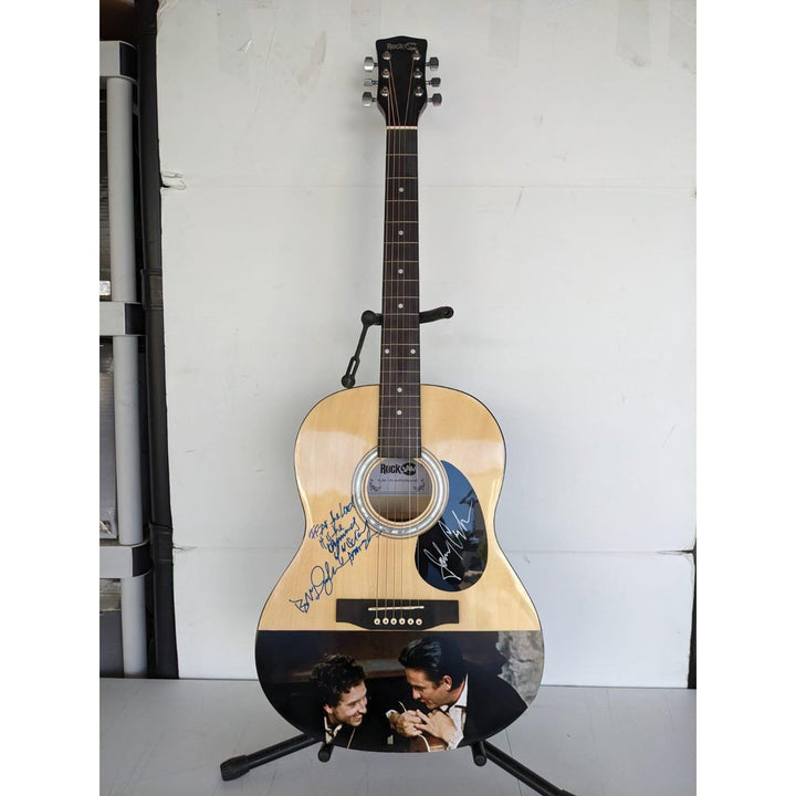 Bob Dylan signed with inscription and Johnny Cash full size acoustic guitar signed with proof