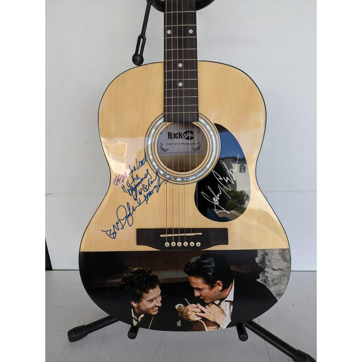 Bob Dylan signed with inscription and Johnny Cash full size acoustic guitar signed with proof