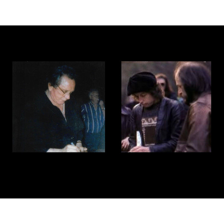 Bob Dylan signed with inscription and Johnny Cash full size acoustic guitar signed with proof