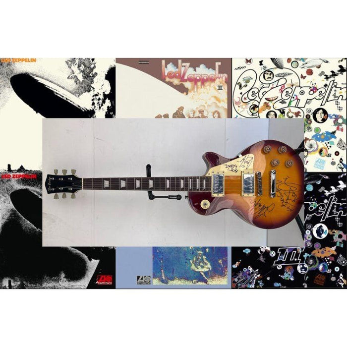 Led Zeppelin vintage les paul Jimmy Page, Robert Plant, John Paul Jones signed with proof